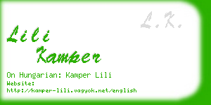 lili kamper business card